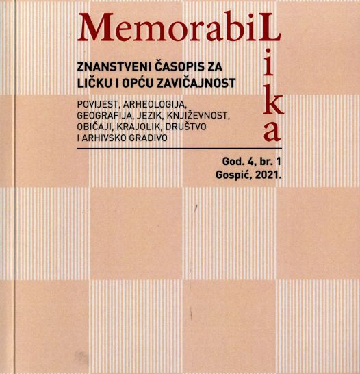 MemorabiLika- časopis za povijest, kulturu i geografiju Like. God. 4, br. 1