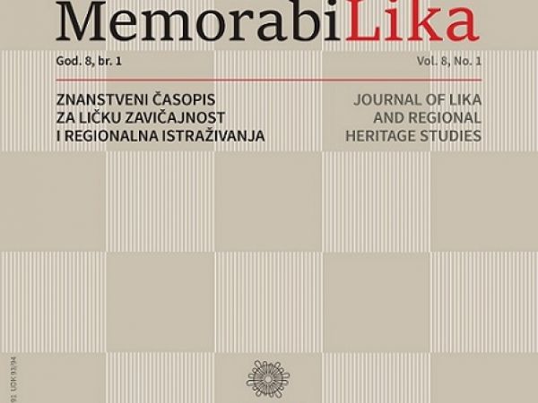 MemorabiLika-Znanstveni časopis za ličku zavičajnost i regionalna istraživanja God. 8, br. 1.